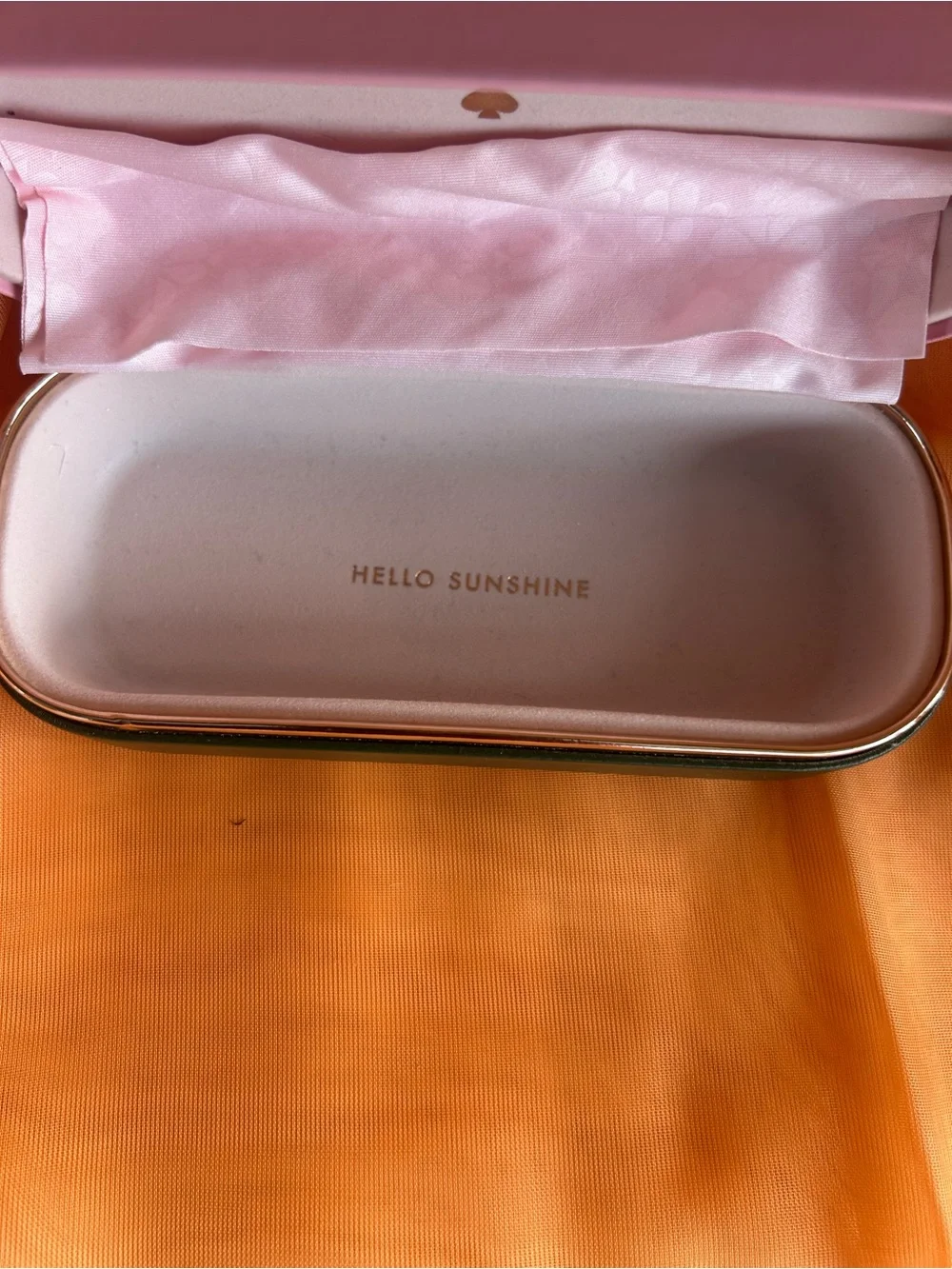 kate spade Pink and Dark Green 'Hello Sunshine' Eyewear Case